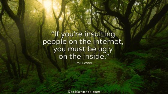 How to handle insulting communications online.