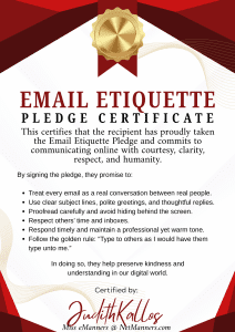 Email Etiquette Pledge